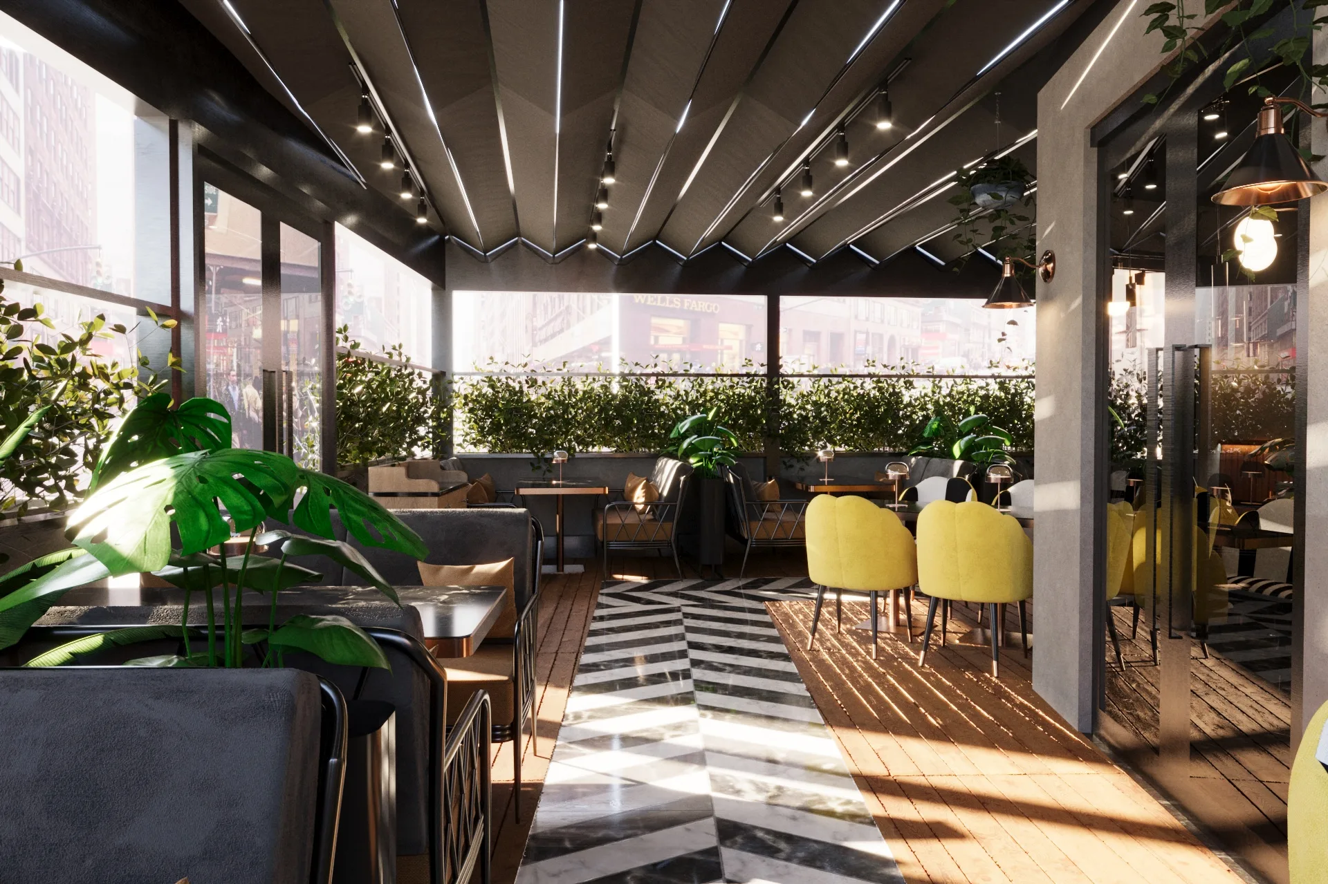 7TEA restaurant interior design by Palm Construction