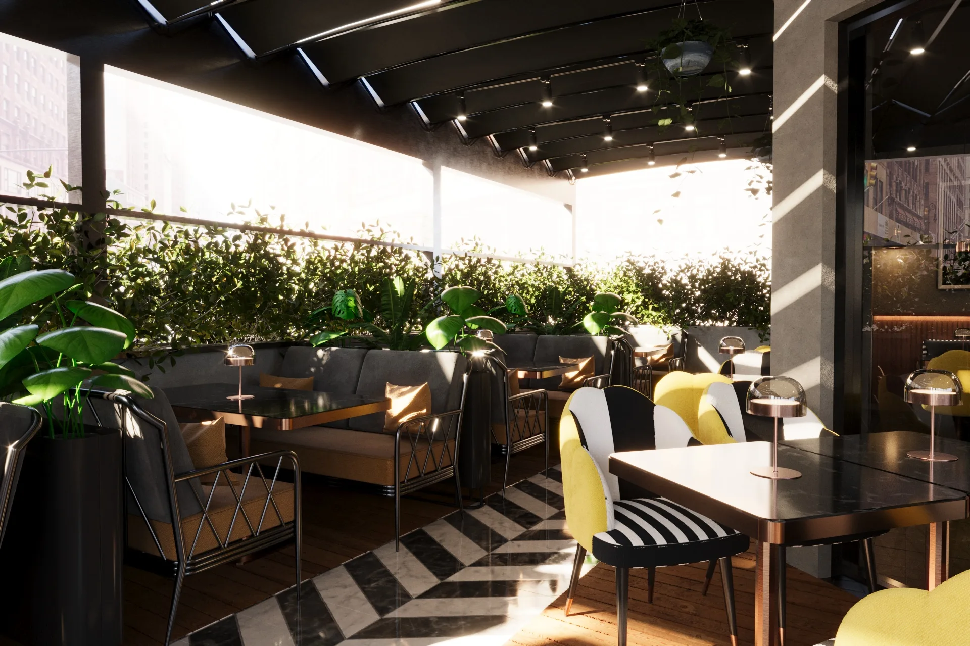7TEA restaurant interior design by Palm Construction