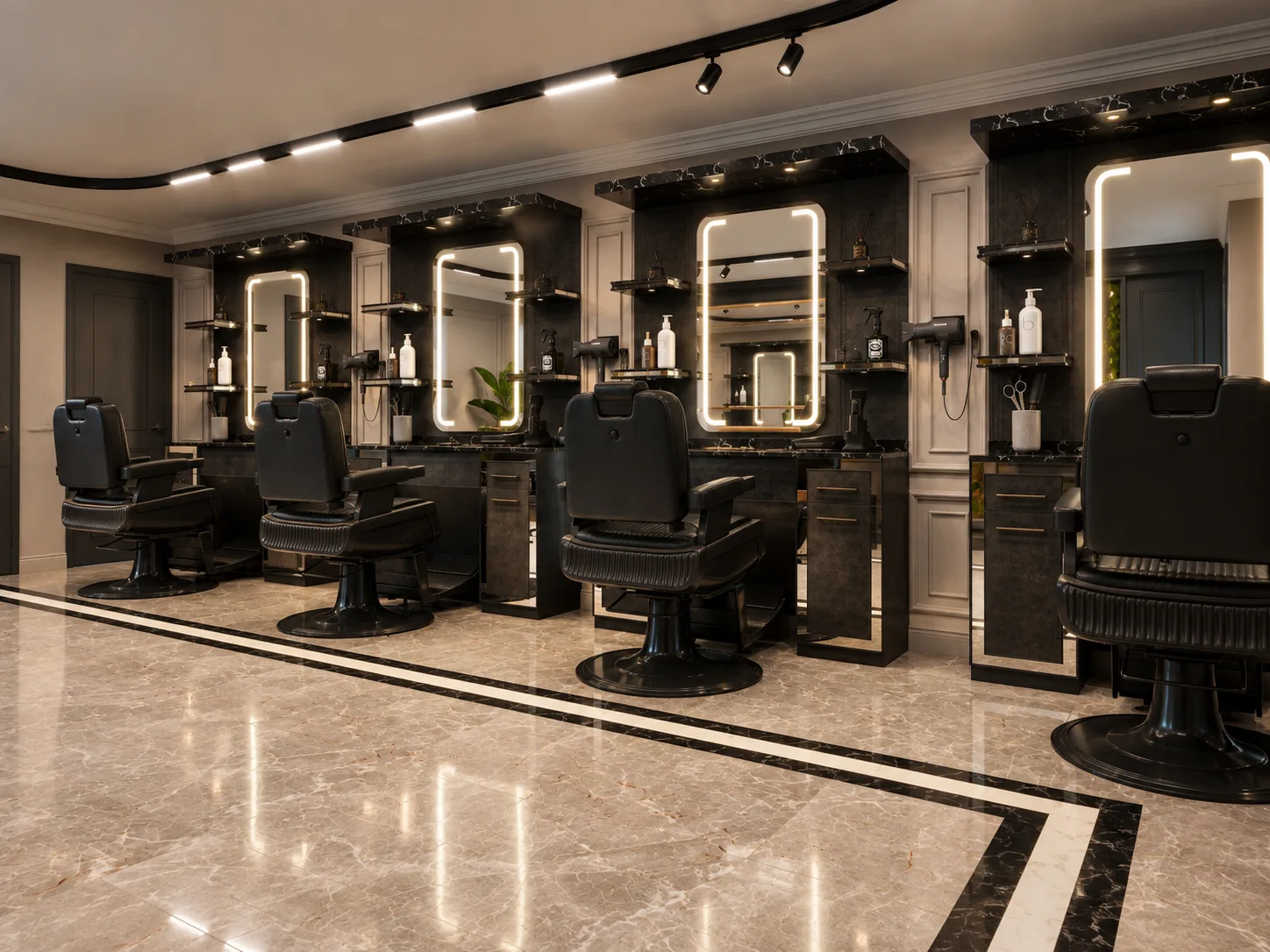 Capital Cutz Bletchley barber interior by Palm Construction