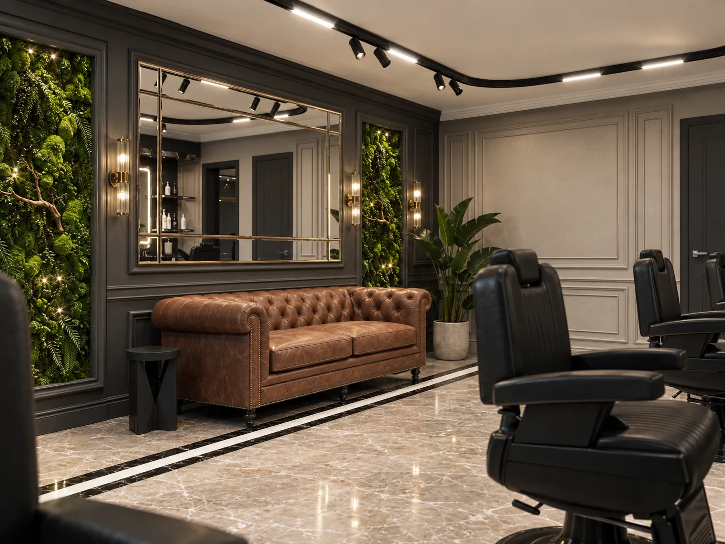 Capital Cutz Bletchley barber interior by Palm Construction
