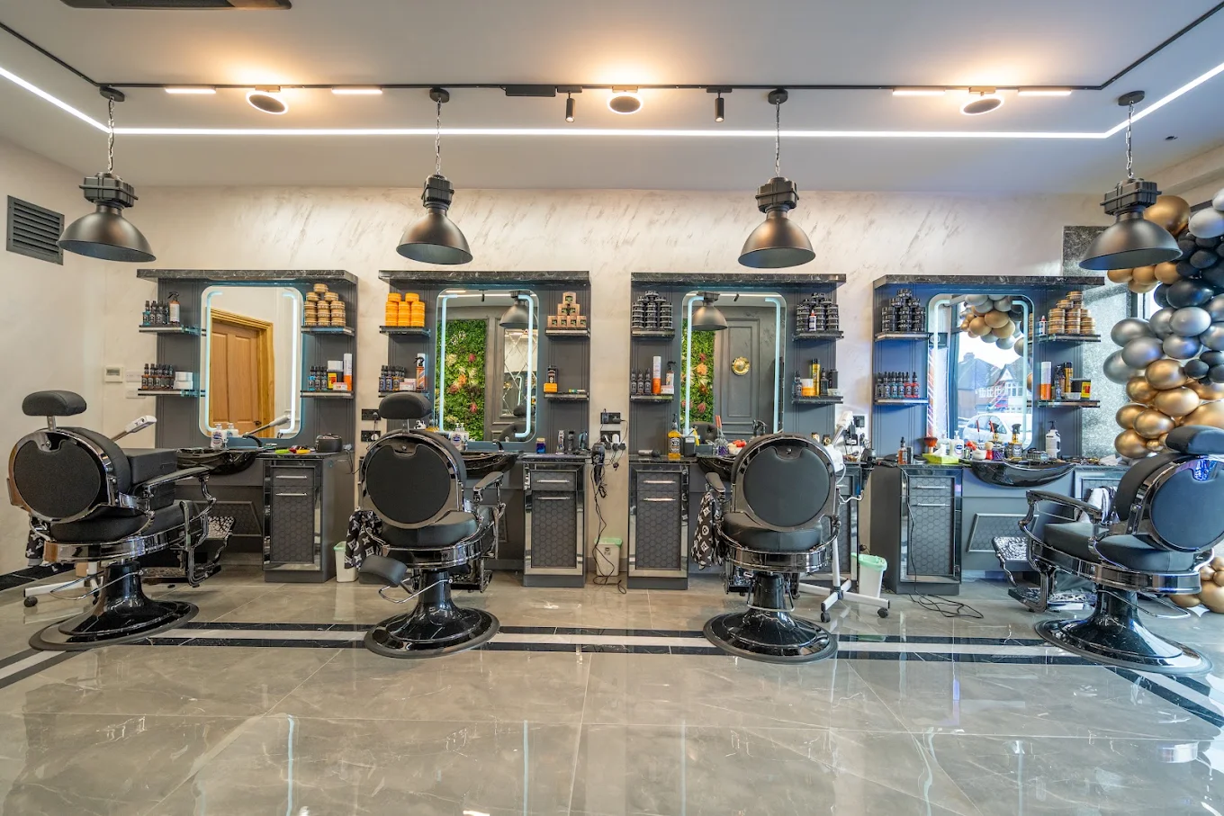 Capital Cutz Bletchley barber interior by Palm Construction