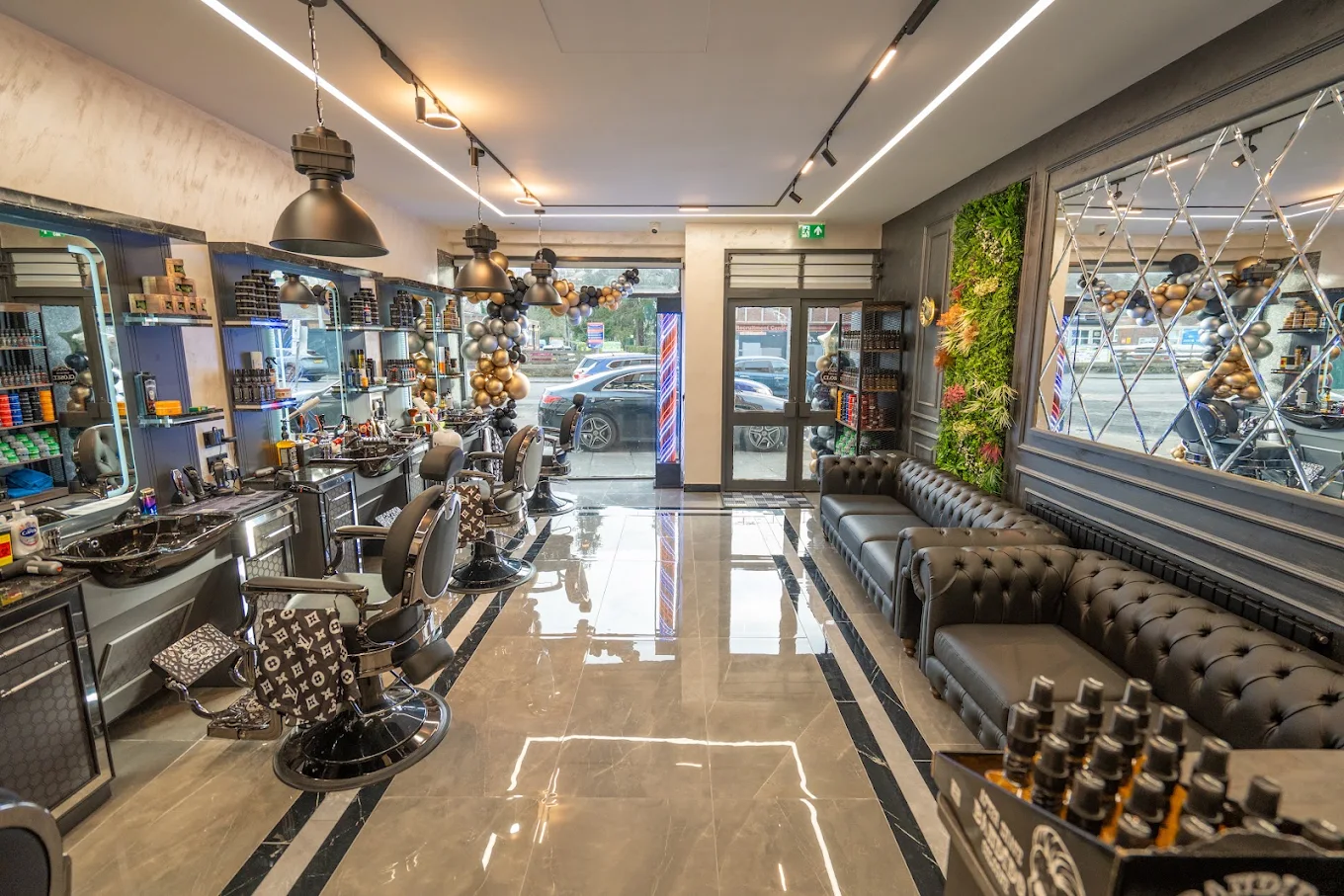 Capital Cutz Bletchley barber interior by Palm Construction