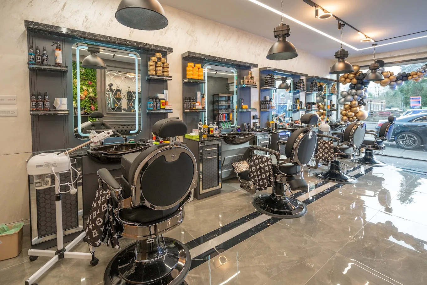 Capital Cutz Bletchley barber interior by Palm Construction
