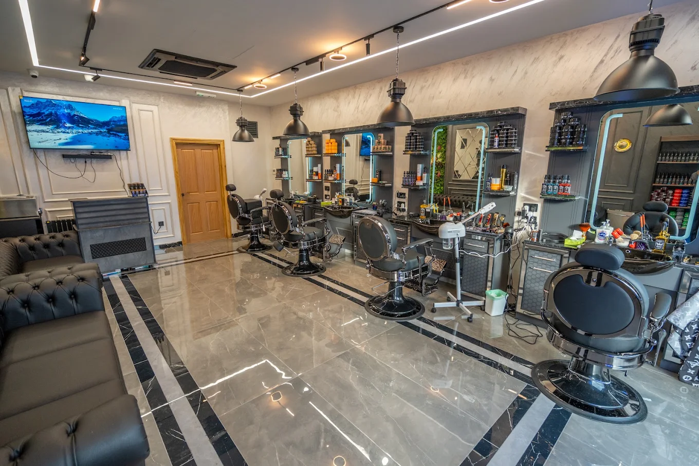 Capital Cutz Bletchley barber interior by Palm Construction
