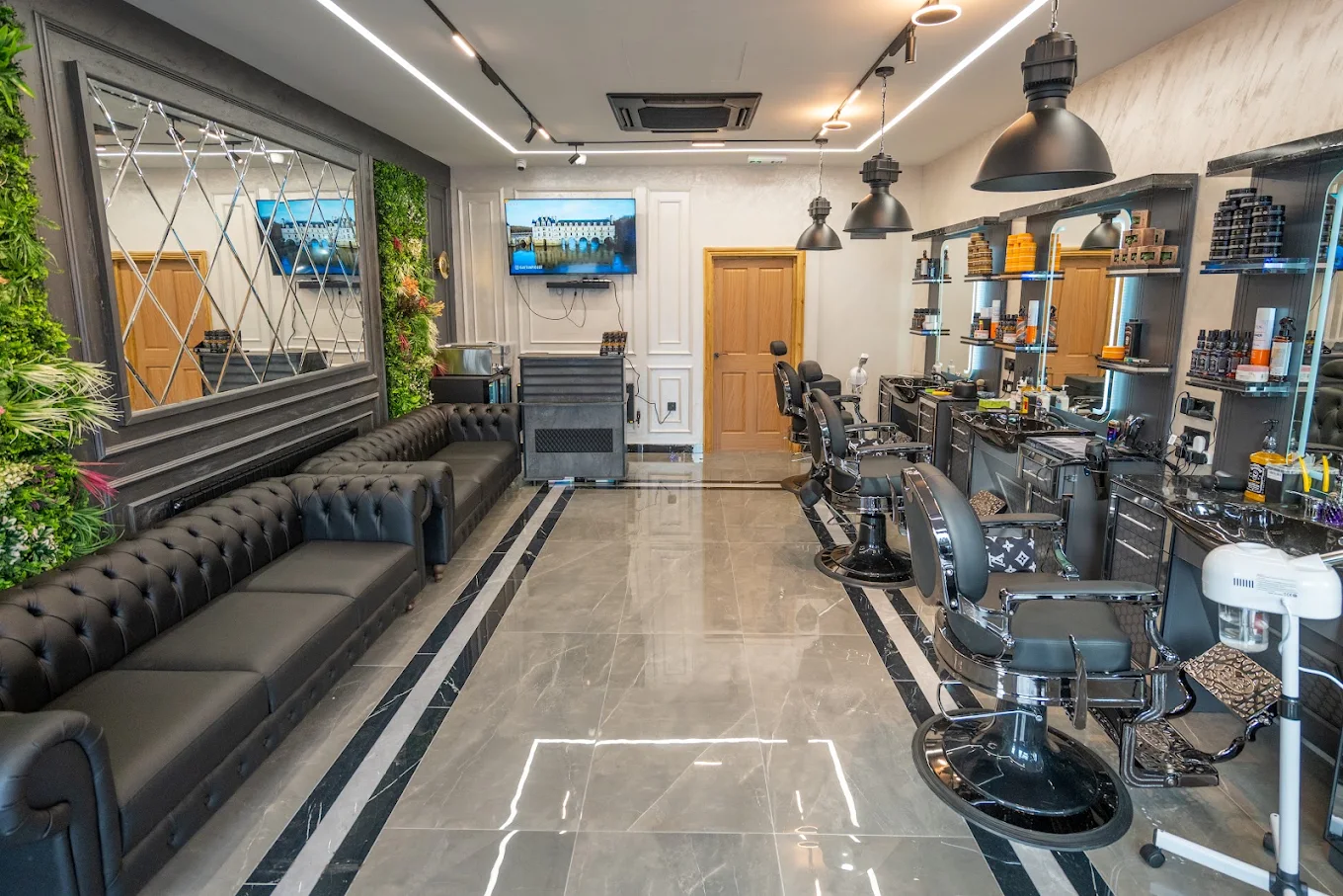 Capital Cutz Bletchley barber interior by Palm Construction