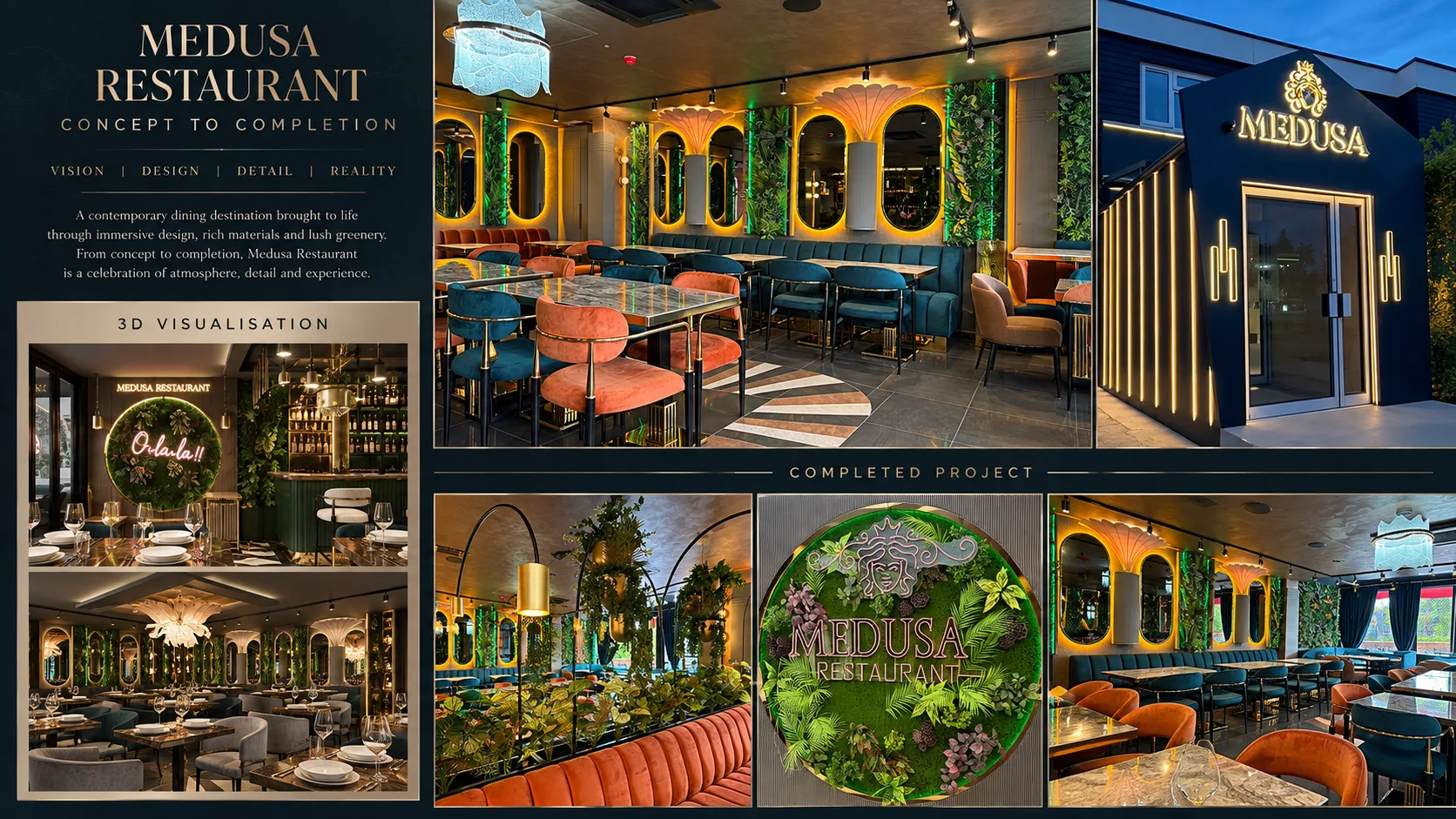 Medusa Restaurant Leigh-on-Sea interior project by Palm Construction